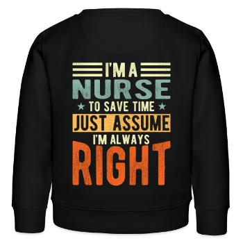 Krankenschwester - Kinder Organic Sweatshirt Mini Changer von Stanley/Stella - Schwarz - Hinten - AI Model Kid Male (0cm)