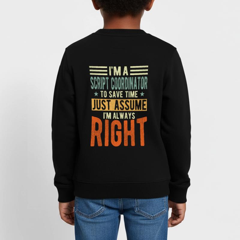 Script Coordinator Kids Organic Sweatshirt by Stanley/Stella