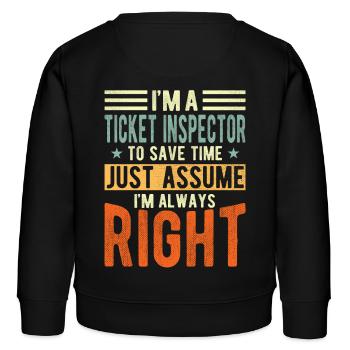 Ticket inspector - Kids Organic Sweatshirt by Stanley/Stella - black - Back - AI Model Kid Male (0cm)