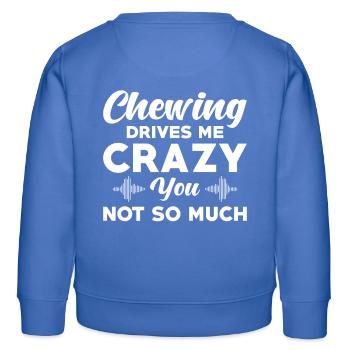 Misophonie dicton mâcher - Sweat enfant bio Stanley/Stella - carolina blue - Dos - AI Model Kid Female (0cm)