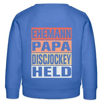 Discjockey Vater Ehemann Held - Kinder Organic Sweatshirt Mini Changer von Stanley/Stella - carolina Blue - Hinten - AI Model Kid Female (0cm)