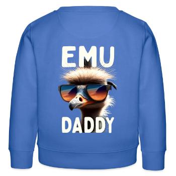 Emu Daddy Vogel Strauß Laufvogel Dad Vatertag Emu - Kinder Organic Sweatshirt Mini Changer von Stanley/Stella - carolina Blue - Hinten - AI Model Kid Female (0cm)