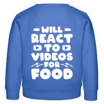 Reaction Streamer Video Reaktion Créateur de contenu - Sweat enfant bio Stanley/Stella - carolina blue - Dos - AI Model Kid Female (0cm)