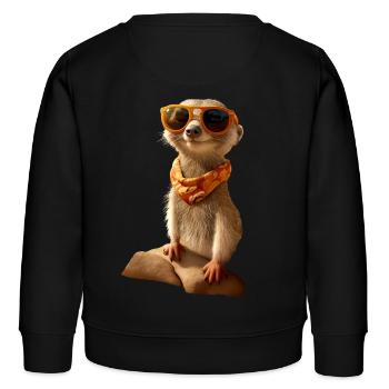 Erdmännchen Tierliebhaber Süßes Surikate Mangusten - Kinder Organic Sweatshirt Mini Changer von Stanley/Stella - Schwarz - Hinten - AI Model Kid Male (0cm)