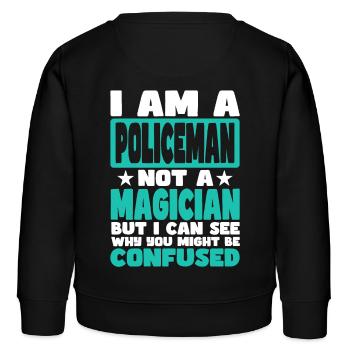 Policier - Sweat enfant bio Stanley/Stella - noir - Dos - AI Model Kid Male (0cm)