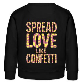 Spread Love Wie Konfetti Farbenspiel - Kinder Organic Sweatshirt Mini Changer von Stanley/Stella - Schwarz - Hinten - AI Model Kid Male (0cm)