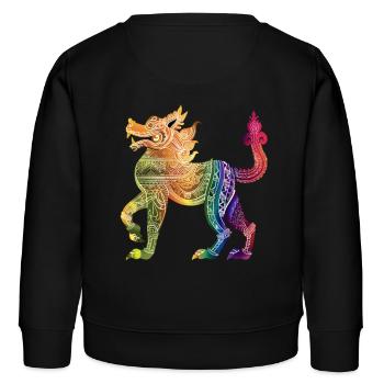 Bunte Burma Burmesische Illustration - Kinder Organic Sweatshirt Mini Changer von Stanley/Stella - Schwarz - Hinten - AI Model Kid Male (0cm)