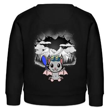 Halloween Fledermaus Tirol Schönheit Blumen Kind - Kinder Organic Sweatshirt Mini Changer von Stanley/Stella - Schwarz - Hinten - AI Model Kid Male (0cm)