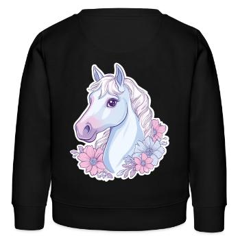 Cheval Enfants - Sweat enfant bio Stanley/Stella - noir - Dos - AI Model Kid Male (0cm)