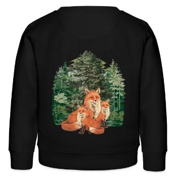 Wald Waldtiere Waldbewohner Fuchs Füchse Natur - Kinder Organic Sweatshirt Mini Changer von Stanley/Stella - Schwarz - Hinten - AI Model Kid Male (0cm)