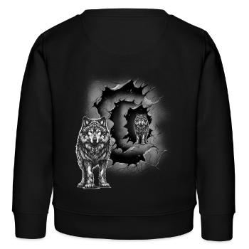 Wolf Wolves She-Wolf Mystical Halloween - Kids Organic Sweatshirt by Stanley/Stella - black - Back - AI Model Kid Male (0cm)