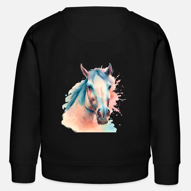 Pferd Pferde Pferdekopf - Kinder Organic Sweatshirt Mini Changer von Stanley/Stella - Schwarz