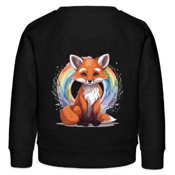 Regenbogen Fuchs Füchse Füchsin Kind - Kinder Organic Sweatshirt Mini Changer von Stanley/Stella - Schwarz - Hinten - AI Model Kid Male (0cm)