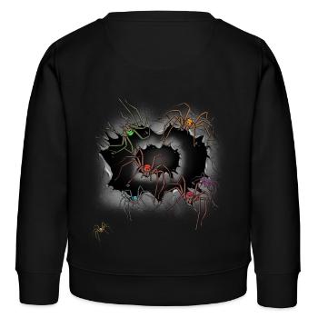 Araignées d’Halloween Araignées Araignées Phobie - Sweat enfant bio Stanley/Stella - noir - Dos - AI Model Kid Male (0cm)