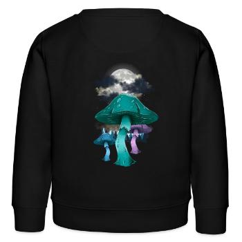 mystisch Wald Pilze Natur Naturliebhaber Halloween - Kinder Organic Sweatshirt Mini Changer von Stanley/Stella - Schwarz - Hinten - AI Model Kid Male (0cm)