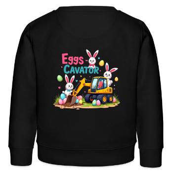 Eggs Cavator Easter Bunny Excavator Egg Circle - Kids Organic Sweatshirt by Stanley/Stella - black - Back - AI Model Kid Male (0cm)