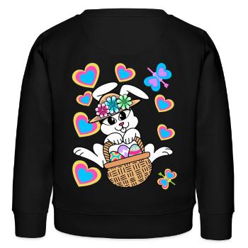 Lapin de Pâques Oeufs de lapin de Pâques Oeufs de Pâques - Sweat enfant bio Stanley/Stella - noir - Dos - AI Model Kid Male (0cm)
