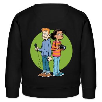 Teenager Premium Langarmshirt Reporter - Kinder Organic Sweatshirt Mini Changer von Stanley/Stella - Schwarz - Hinten - AI Model Kid Male (0cm)