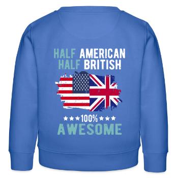 Halb Amerikaner Halb Brite - Kinder Organic Sweatshirt Mini Changer von Stanley/Stella - carolina Blue - Hinten - AI Model Kid Female (0cm)