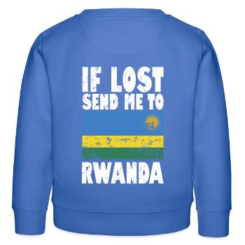 Rwanda Flagge Spruch - Kinder Organic Sweatshirt Mini Changer von Stanley/Stella - carolina Blue - Hinten - AI Model Kid Female (0cm)