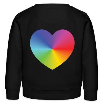 Rainbow Heart - Kinder Organic Sweatshirt Mini Changer von Stanley/Stella - Schwarz - Hinten - AI Model Kid Male (0cm)
