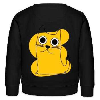 Yellow Cat - Kids Organic Sweatshirt by Stanley/Stella - black - Back - AI Model Kid Male (0cm)