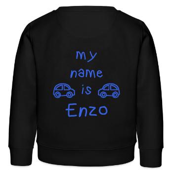 ENZO MY NAME IS - Kids Organic Sweatshirt by Stanley/Stella - black - Back - AI Model Kid Male (0cm)