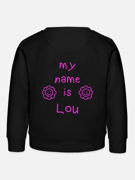 LOU MY NAME IS - Kids Organic Sweatshirt by Stanley/Stella - black