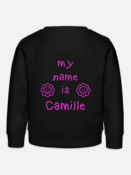 CAMILLE MY NAME IS - Kids Organic Sweatshirt by Stanley/Stella - black
