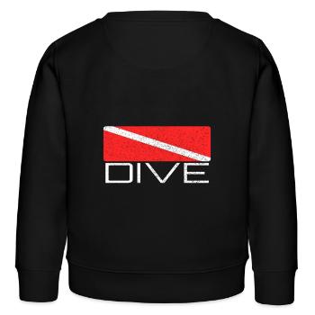 Dive | Conception de plongée avec drapeau de plongée pour les plongeurs - Sweat enfant bio Stanley/Stella - noir - Dos - AI Model Kid Male (0cm)