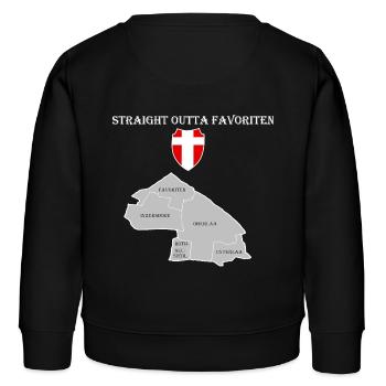 straight outta favoriten wien weiß - Kinder Organic Sweatshirt Mini Changer von Stanley/Stella - Schwarz - Hinten - AI Model Kid Male (0cm)
