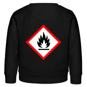 Vorsicht Entflammbar - Kinder Organic Sweatshirt Mini Changer von Stanley/Stella - Schwarz - Hinten - AI Model Kid Male (0cm)