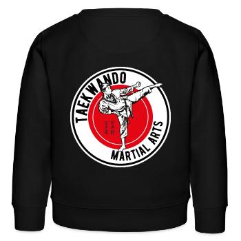 Taekwando - Kinder Organic Sweatshirt Mini Changer von Stanley/Stella - Schwarz - Hinten - AI Model Kid Male (0cm)