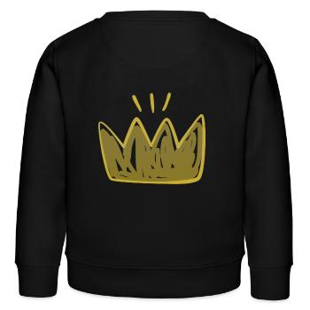 Continental Krone gold 3 - Kinder Organic Sweatshirt Mini Changer von Stanley/Stella - Schwarz - Hinten - AI Model Kid Male (0cm)