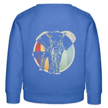 Bunter retro Elefant - Kinder Organic Sweatshirt Mini Changer von Stanley/Stella - carolina Blue - Hinten - AI Model Kid Female (0cm)