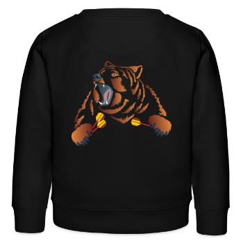 Ours brun en colère avec des fléchettes - Sweat enfant bio Stanley/Stella - noir - Dos - AI Model Kid Male (0cm)