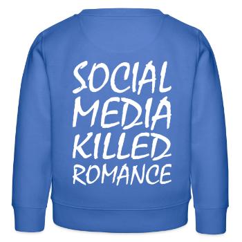 social media killed romance - Sweat enfant bio Stanley/Stella - carolina blue - Dos - AI Model Kid Female (0cm)