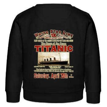 TITANISCHE VINTAGE-KREATION Louis RUNEMBERG © Adagp - Kinder Organic Sweatshirt Mini Changer von Stanley/Stella - Schwarz - Hinten - AI Model Kid Male (0cm)