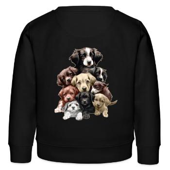 Lustige Hunde - Kinder Organic Sweatshirt Mini Changer von Stanley/Stella - Schwarz - Hinten - AI Model Kid Male (0cm)