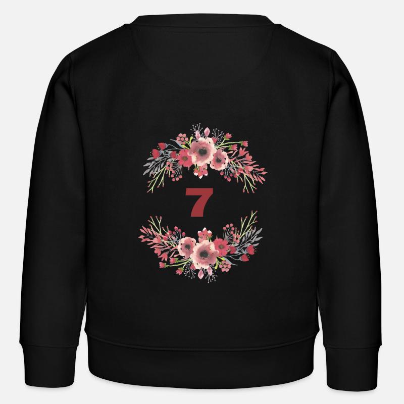 7th birthday - Kids Organic Sweatshirt by Stanley/Stella - black