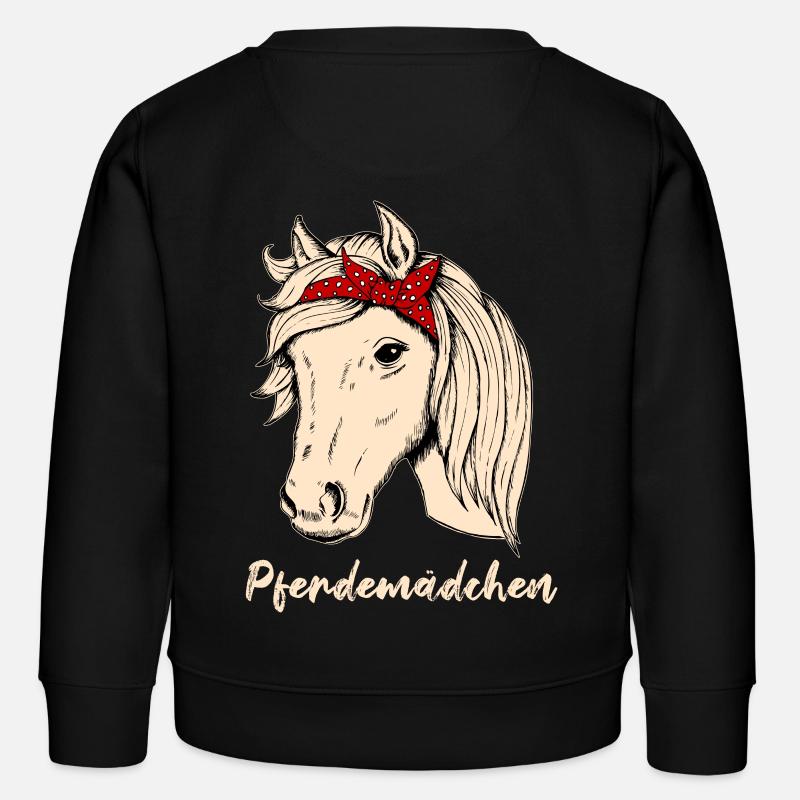 Pferdemädchen Reiten Pferde Reiterhof Geschenk - Kinder Organic Sweatshirt Mini Changer von Stanley/Stella - Schwarz