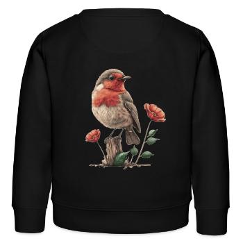 Rotkehlchen - Kinder Organic Sweatshirt Mini Changer von Stanley/Stella - Schwarz - Hinten - AI Model Kid Male (0cm)