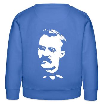 Friedrich Nietzsche - Sweat enfant bio Stanley/Stella - carolina blue - Dos - AI Model Kid Female (0cm)