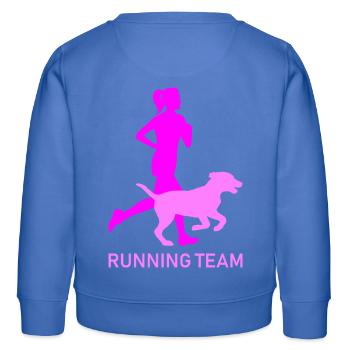 Running team - Kids Organic Sweatshirt by Stanley/Stella - carolina blue - Back - AI Model Kid Female (0cm)