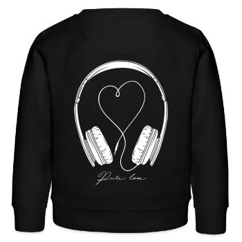 Pure Liebe - Musik liebe - Kopfhörer - DJdesign - Kinder Organic Sweatshirt Mini Changer von Stanley/Stella - Schwarz - Hinten - AI Model Kid Male (0cm)