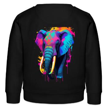 Elefant - Kinder Organic Sweatshirt Mini Changer von Stanley/Stella - Schwarz - Hinten - AI Model Kid Male (0cm)