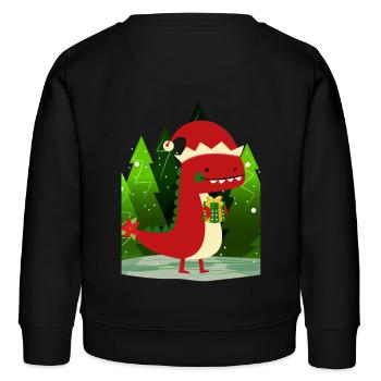 Dinosaurier Dino Geschenk Weihnachten Ugly Sweater - Kinder Organic Sweatshirt Mini Changer von Stanley/Stella - Schwarz - Hinten - AI Model Kid Male (0cm)