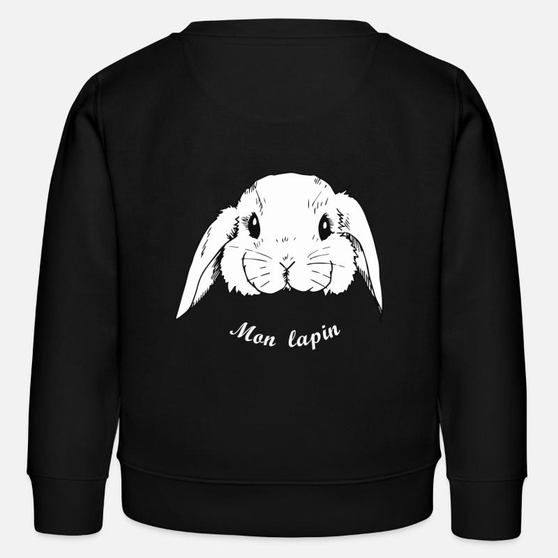 Lapin blanc - Sweat enfant bio Stanley/Stella - noir