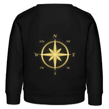 Kompass - Kinder Organic Sweatshirt Mini Changer von Stanley/Stella - Schwarz - Hinten - AI Model Kid Male (0cm)