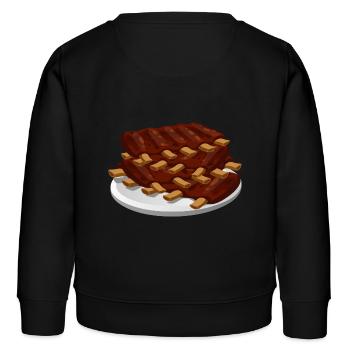 spare ribs fleisch schweinefleisch lebensmittel - Kinder Organic Sweatshirt Mini Changer von Stanley/Stella - Schwarz - Hinten - AI Model Kid Male (0cm)
